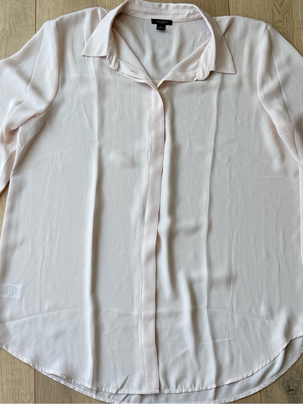 Ann Taylor Light Blush Button-Front Shirt
